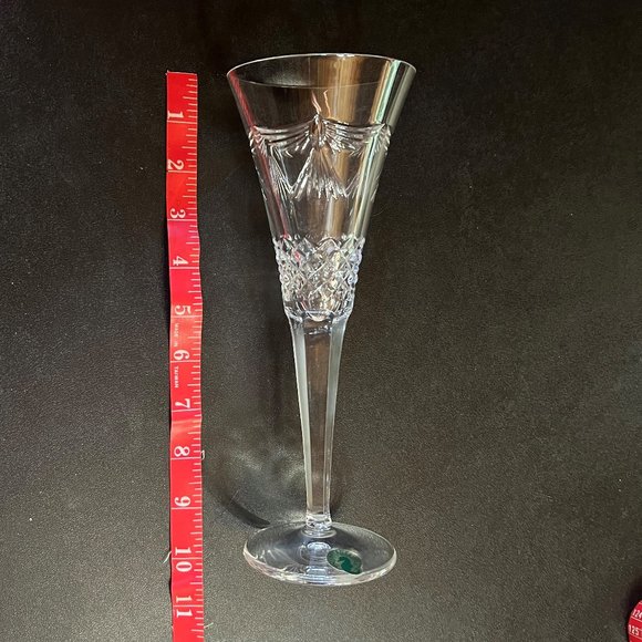 Vtg Waterford Crystal The Millennium Collection 2000 "Peace" Toasting Flutes (2) - Picture 6 of 10